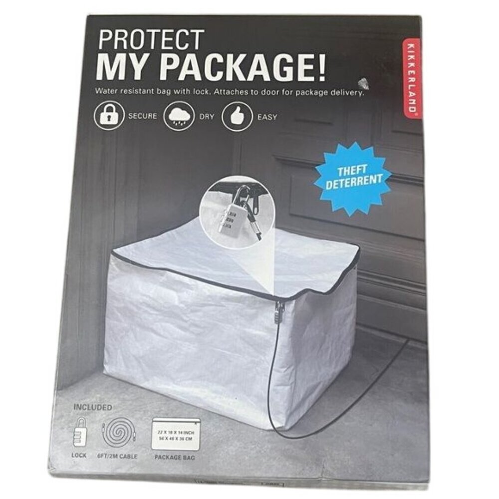 Kikkerland Protect My Package! Theft Deterrent Bag with Lock